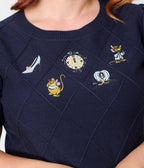 Disney's Cinderella Collection by Unique Vintage Plus Navy Cinderella Icons Sweater - Unique Vintage - Womens, TOPS, SWEATERS