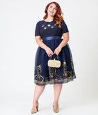 Disney's Cinderella Collection by Unique Vintage Plus Navy Cinderella Icons Sweater - Unique Vintage - Womens, TOPS, SWEATERS