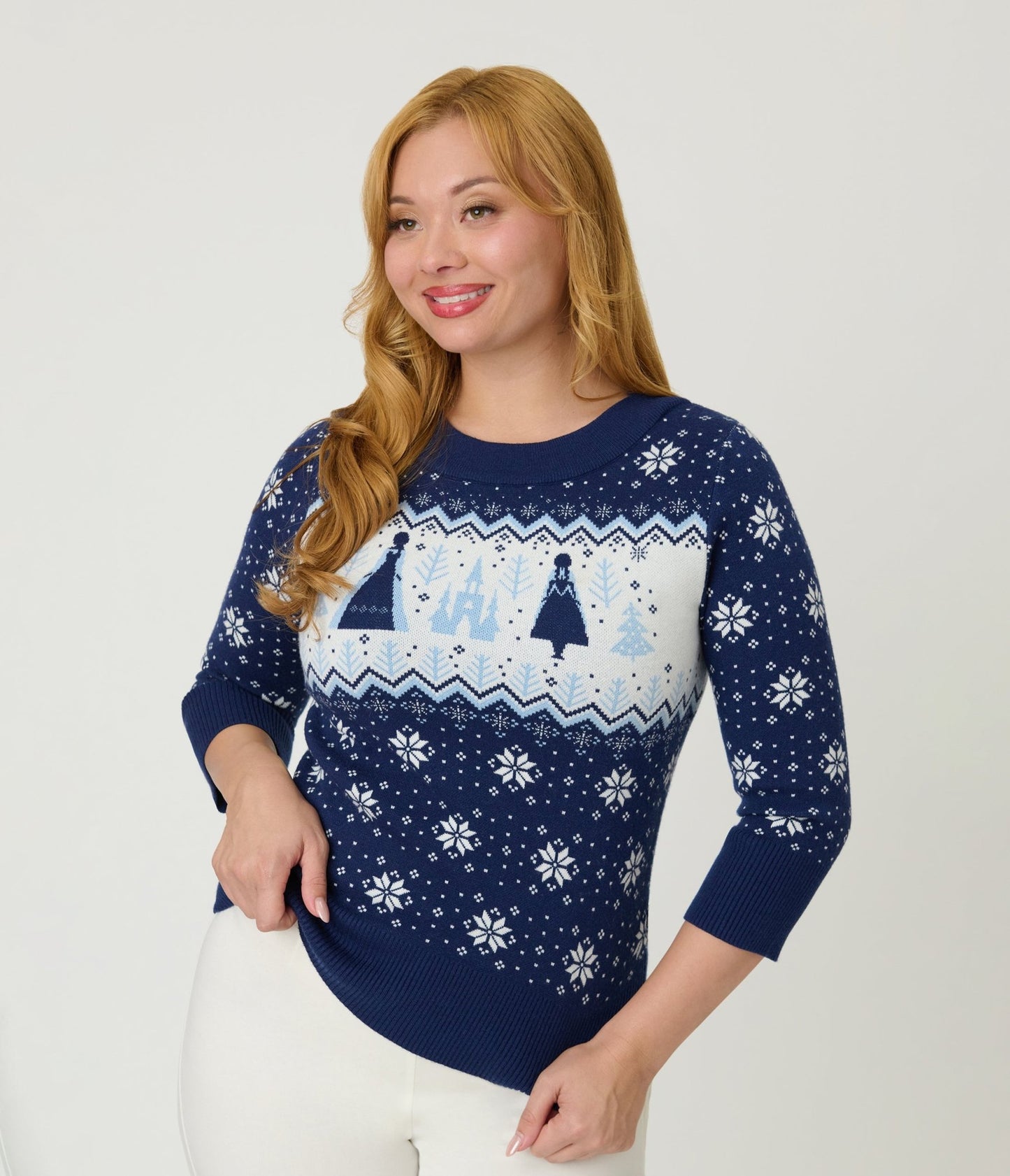 Disney's Frozen Collection by Unique Vintage Elsa & Anna Fair Isle Minou Sweater - Unique Vintage - Womens, TOPS, SWEATERS