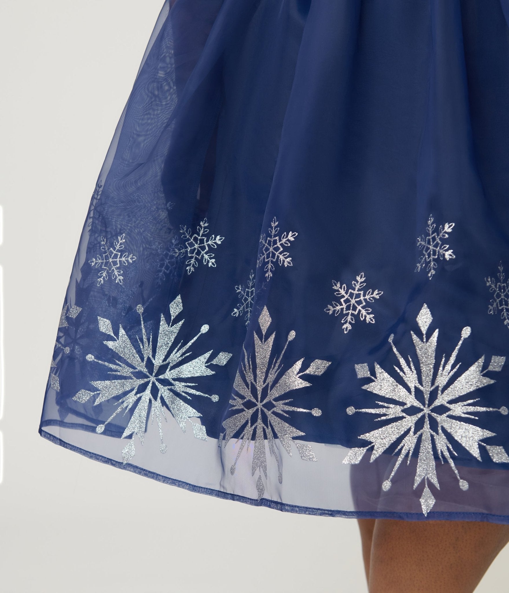 Disney's Frozen Collection by Unique Vintage Plus Size Blue Velvet & Glitter Snow Marceline Swing Dress