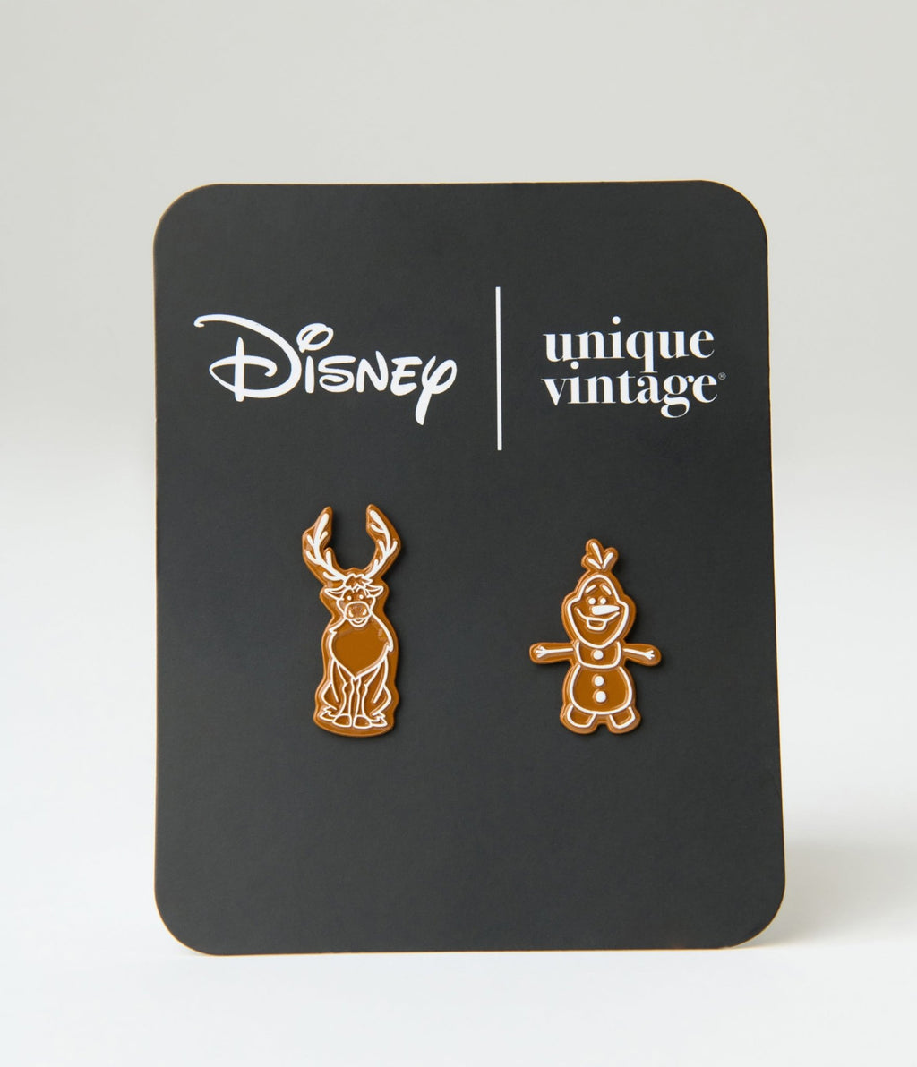 Disney's Frozen Collection by Unique Vintage Sven & Olaf Cookie Enamel Pin - Unique Vintage - Womens, ACCESSORIES, JEWELRY