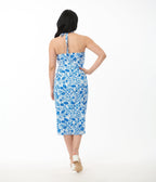 Disney's Lilo & Stitch Collection by Unique Vintage Blue Stitch Print Sarong Dress - Unique Vintage - Womens, DRESSES, WIGGLE