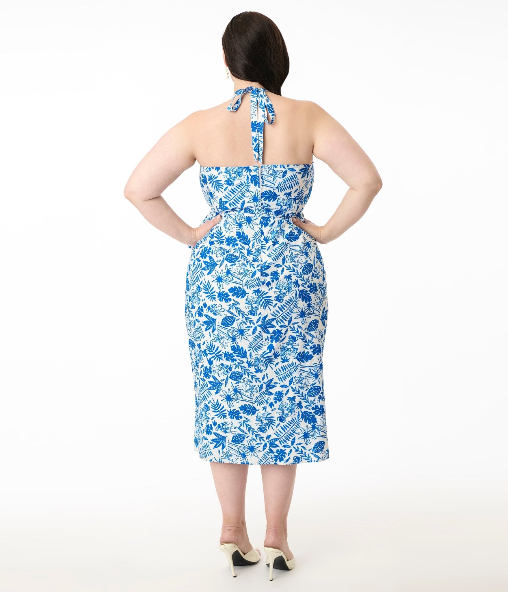 Disney's Lilo & Stitch Collection by Unique Vintage Plus Blue Stitch Print Sarong Dress - Unique Vintage - Womens, DRESSES
