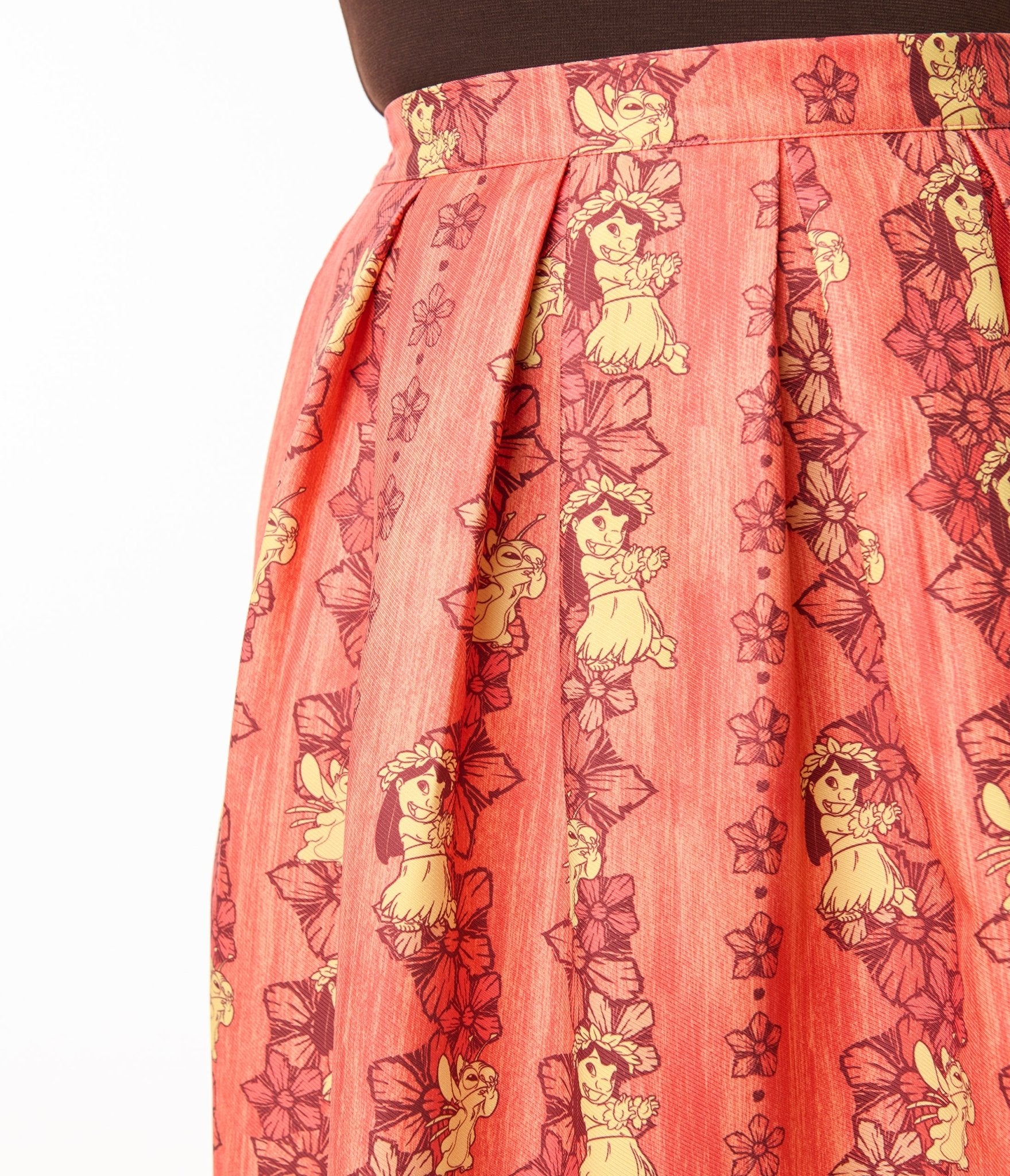 Disney's Lilo & Stitch Collection by Unique Vintage Plus Orange & Yellow Hawaiian Print Swing Skirt - Unique Vintage - SKIRTS