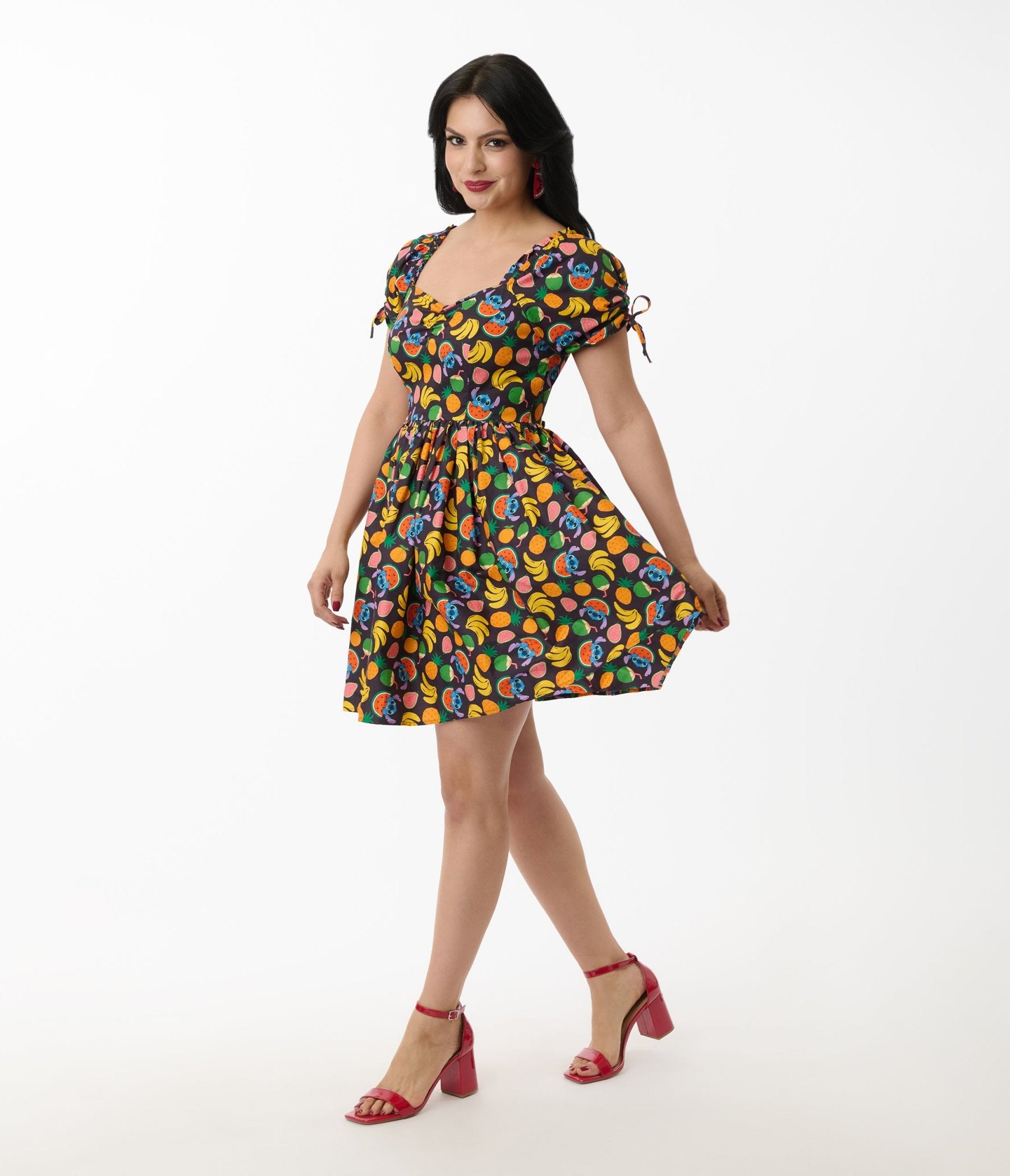Disney's Lilo & Stitch collection by Unique Vintage Stitch Fruit Print Swing Dress - Unique Vintage - Womens, DRESSES, FLARE