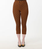 Disney's Mickey & Friends Collection by Unique Vintage Orange & Black Mickey Gingham Capri Pants - Unique Vintage - Womens, BOTTOMS, PANTS