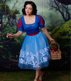 Disney's Snow White Collection by Unique Vintage Baby Blue Flocked Tulle Ballerina Skirt - Unique Vintage - Womens,  SKIRTS