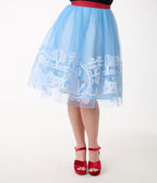 Disney's Snow White Collection by Unique Vintage Baby Blue Flocked Tulle Ballerina Skirt - Unique Vintage - Womens,  SKIRTS