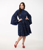 Disney's Snow White Collection by Unique Vintage Evil Queen Sequin Mock Neck Swing Dress - Unique Vintage - Womens, DRESSES