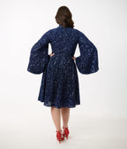 Disney's Snow White Collection by Unique Vintage Evil Queen Sequin Mock Neck Swing Dress - Unique Vintage - Womens, DRESSES