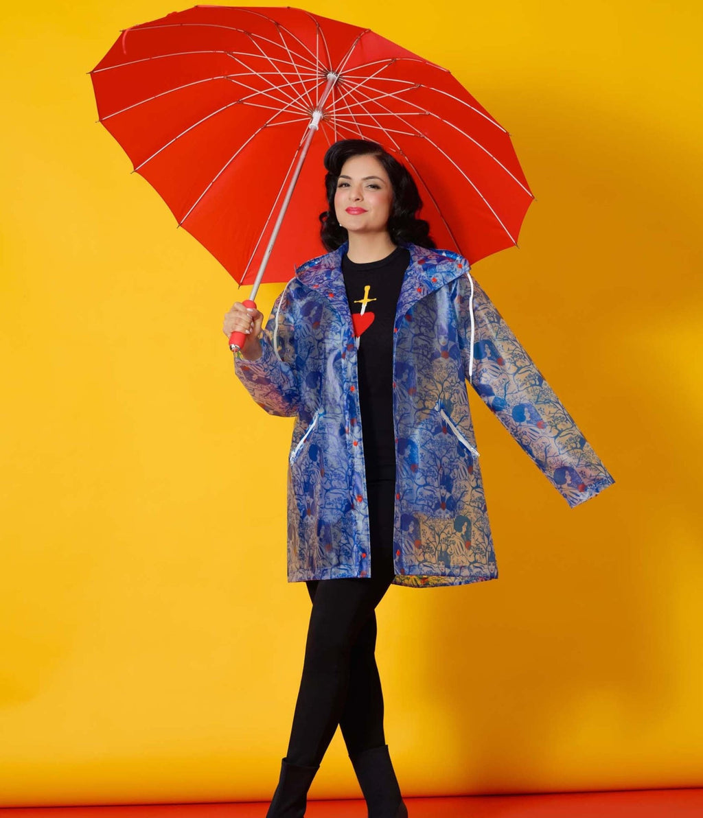 Disney's Snow White Collection by Unique Vintage Plus Size Snow White Print Hooded Raincoat - Unique Vintage - OUTERWEAR