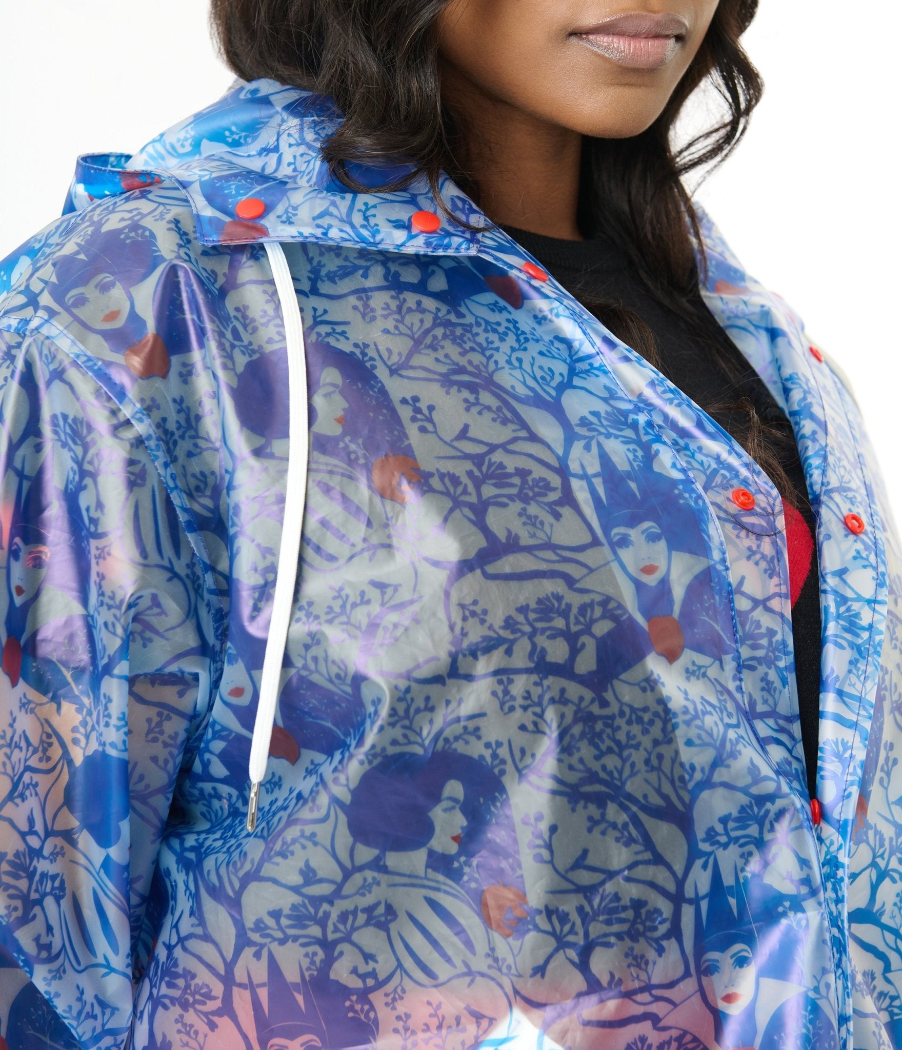 Disney's Snow White Collection by Unique Vintage Plus Size Snow White Print Hooded Raincoat - Unique Vintage - OUTERWEAR