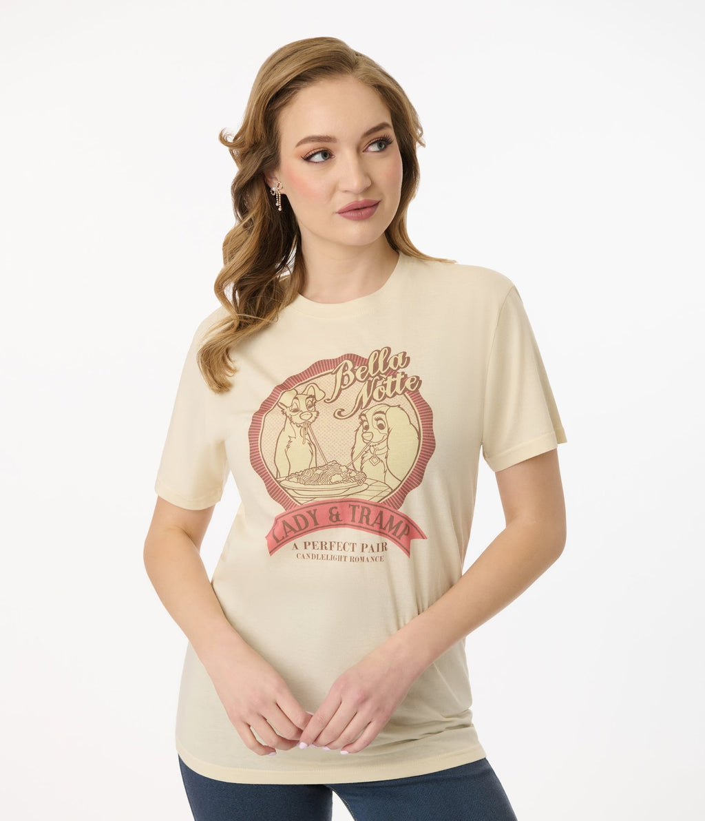 Disney's The Lady & The Tramp by Unique Vintage Bella Notte Unisex Graphic Tee - Unique Vintage - Womens, GRAPHIC TEES, TEES
