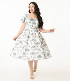 Disney's The Lady & The Tramp by Unique Vintage Plus Size Button Front Swing Dress - Unique Vintage - Womens, DRESSES, SWING