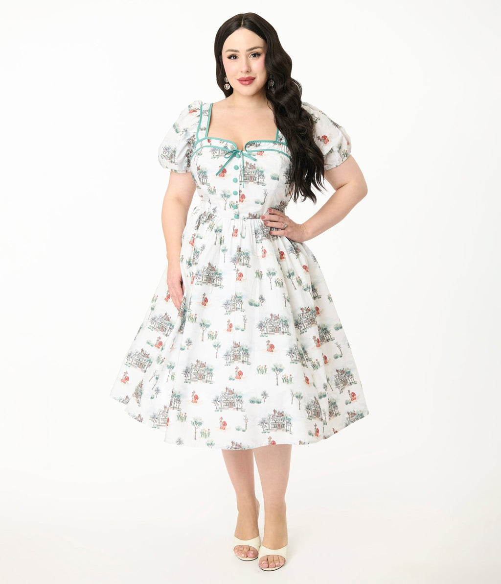 Disney's The Lady & The Tramp by Unique Vintage Plus Size Button Front Swing Dress - Unique Vintage - Womens, DRESSES, SWING