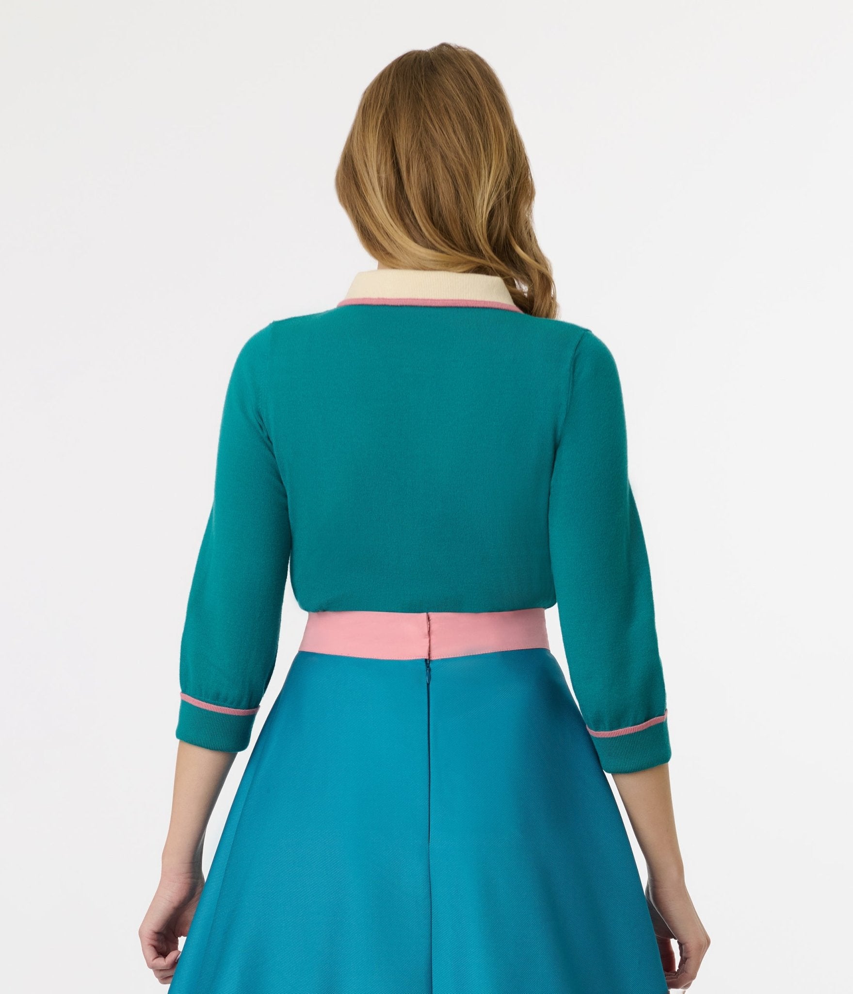 Disney's The Lady & The Tramp Collection by Unique Vintage Teal Embroidered Cardigan - Unique Vintage - Womens, TOPS, SWEATER