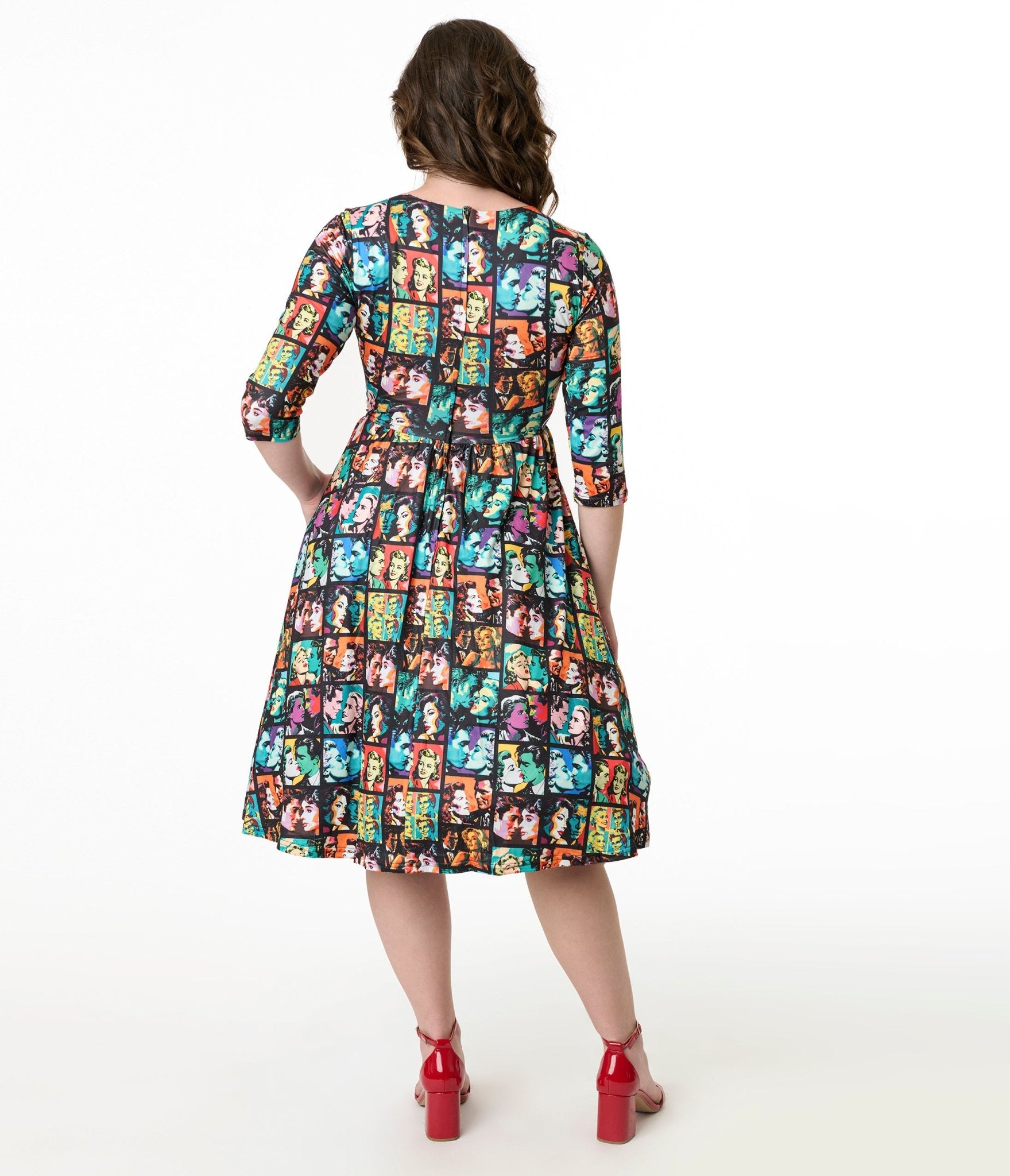 Dolly & Dotty 1950s Vintage Romance Print Billie Fit & Flare Dress - Unique Vintage - Womens, DRESSES, SWING