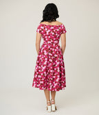 Dolly & Dotty Lily Pink Rose Garden Swing Dress - Unique Vintage - Womens, DRESSES, SWING