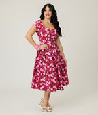 Dolly & Dotty Lily Pink Rose Garden Swing Dress - Unique Vintage - Womens, DRESSES, SWING