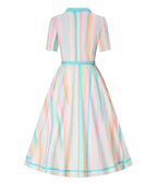 Dolly & Dotty Multicolored Striped Shirt Dress - Unique Vintage - Womens, DRESSES, SWING