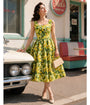 Dolly & Dotty Yellow Polka Dot Lemon Print Ophelia Swing Dress