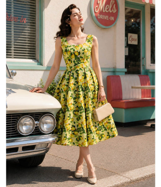 polka dot dress yellow The Sunny Side Maxi Attached Rear Tying Skirt Halter Polka Dot Ruffle Maxi