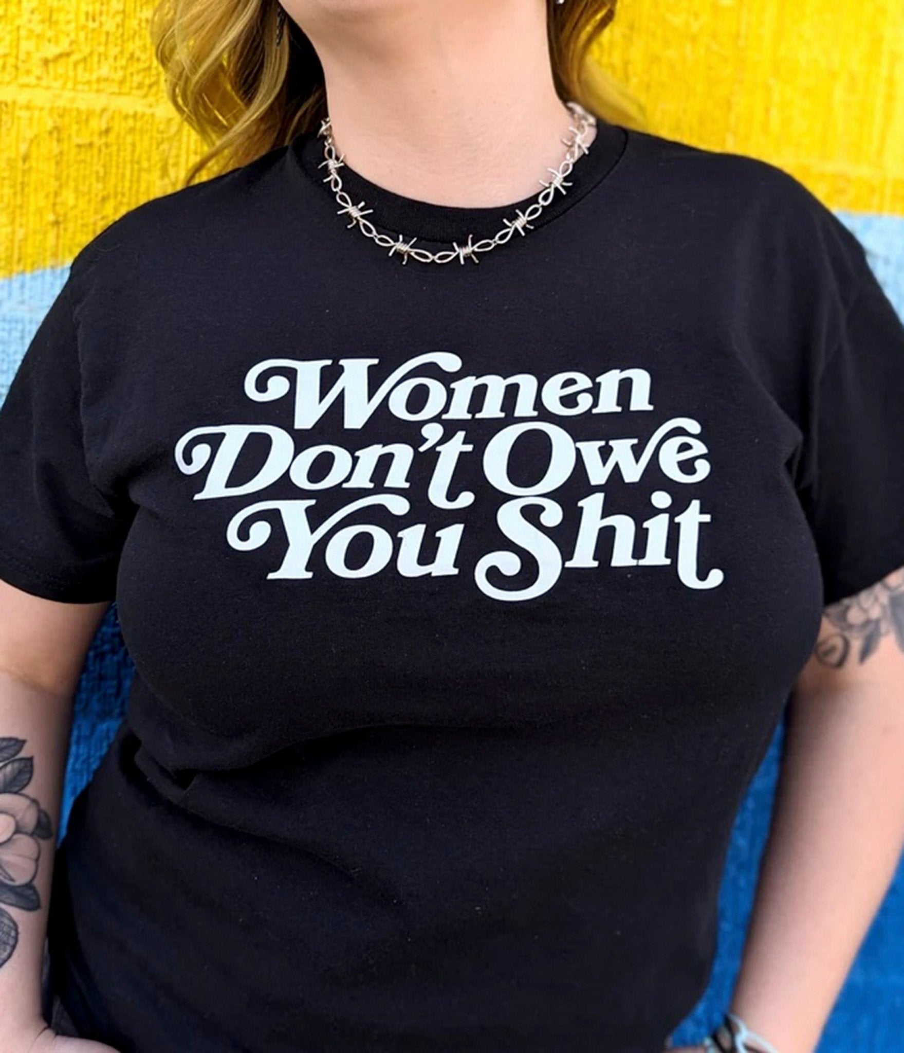 Don't Owe You Shit Unisex Graphic Tee - Unique Vintage - Womens, TOPS, TEES