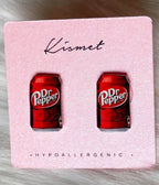 Dr Pepper Girlie Stud Earrings - Unique Vintage - Womens, ACCESSORIES, JEWELRY