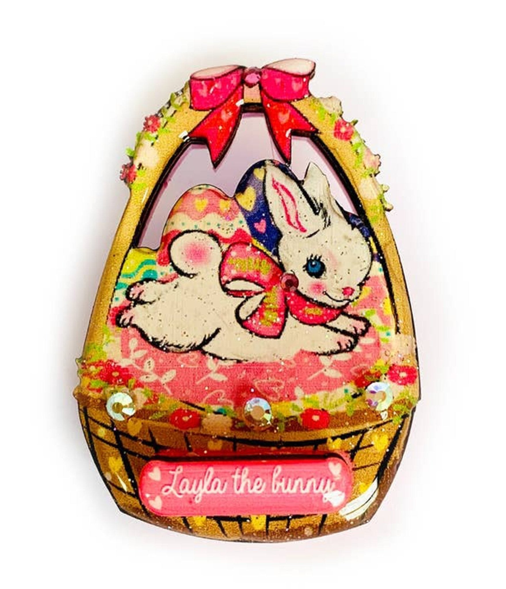 Easter Basket Brooch - Unique Vintage - Womens, ACCESSORIES, JEWELRY