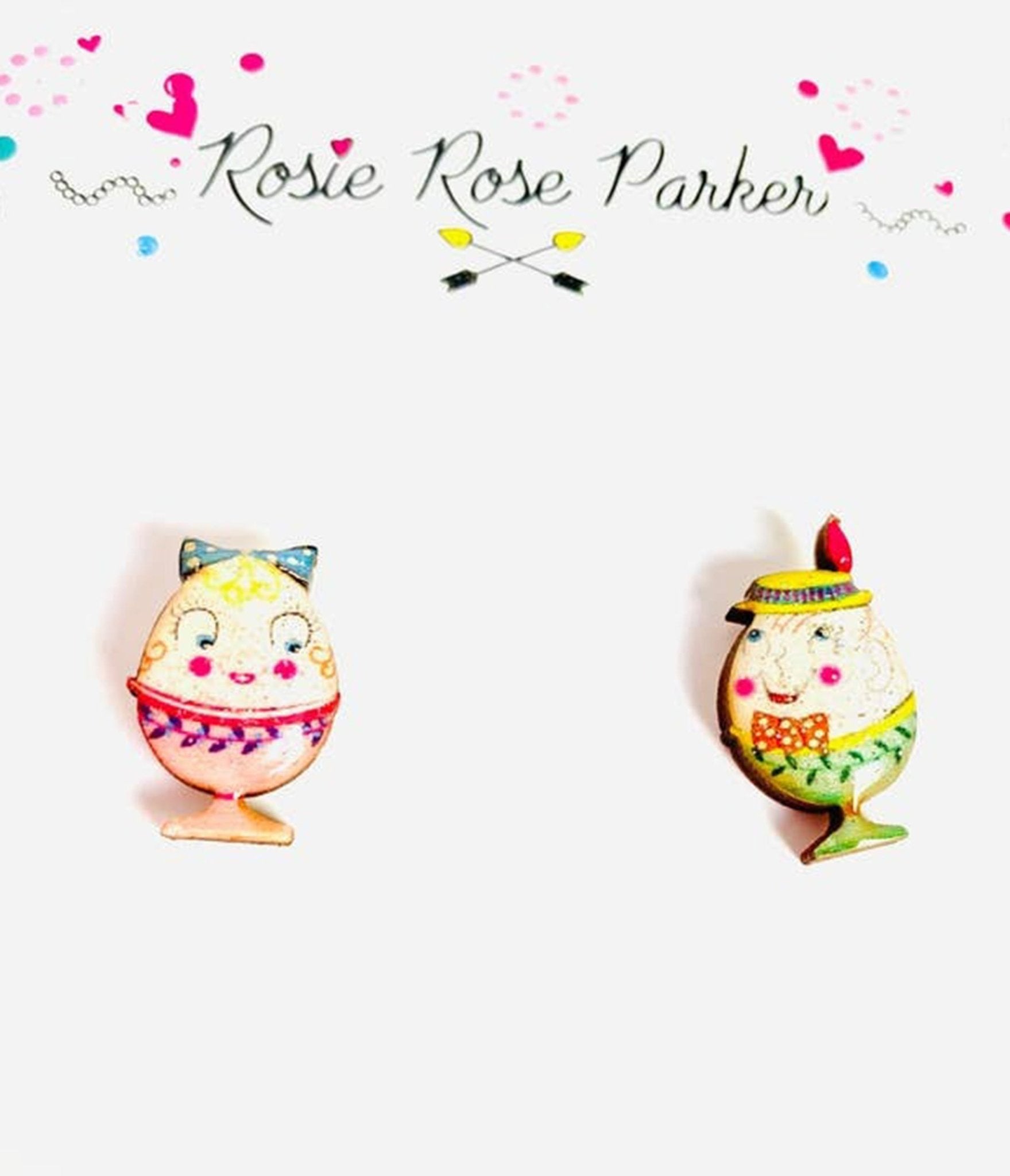 Easter Egg Couple Earrings - Unique Vintage - Womens, ACCESSORIES, JEWELRY