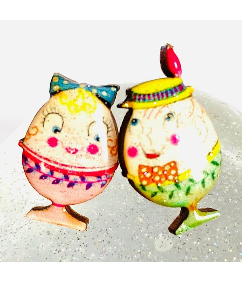 Easter Egg Couple Earrings - Unique Vintage - Womens, ACCESSORIES, JEWELRY