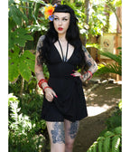 Elle Rebel Black Barbados Romper - Unique Vintage - Womens, BOTTOMS, ROMPERS AND JUMPSUITS
