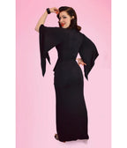 Elle Rebel Black Cape Sleeve Maxi Dress - Unique Vintage - Womens, DRESSES, MIDI