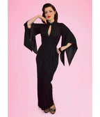 Elle Rebel Black Cape Sleeve Maxi Dress - Unique Vintage - Womens, DRESSES, MIDI
