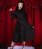 Elle Rebel Black Marquise Revolution Shirt Dress - Unique Vintage - Womens, DRESSES, MIDI