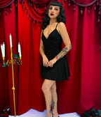 Elle Rebel Black Minuit Slip Mini Dress - Unique Vintage - Womens, DRESSES, SWING