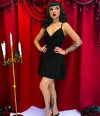 Elle Rebel Black Minuit Slip Mini Dress - Unique Vintage - Womens, DRESSES, SWING