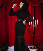 Elle Rebel Black Royal Guillotine Lace Maxi Dress - Unique Vintage - Womens, DRESSES, MAXI