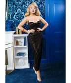 Elle Rebel Black Sequin Matinee Dame Gown - Unique Vintage - Womens, DRESSES, PROM AND SPECIAL OCCASION