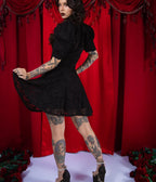 Elle Rebel Black Sheer Lace Mademoiselle Mini Dress - Unique Vintage - Womens, DRESSES, MAXI
