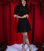 Elle Rebel Black Sheer Lace Mademoiselle Mini Dress - Unique Vintage - Womens, DRESSES, MAXI