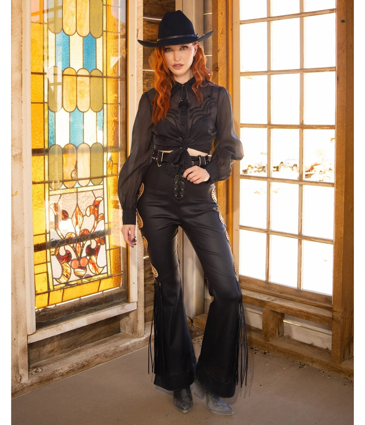 Elle Rebel Black Sheer Lullaby Blouse - Unique Vintage - Tops