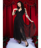 Elle Rebel Black Sheer Wicked and Wild Maxi Dress - Unique Vintage - Womens, DRESSES, MAXI