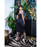 Elle Rebel Black Spiderweb Glamour Ghoul Pencil Dress - Unique Vintage - Pencil Dresses