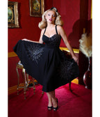 Elle Rebel Black Spiderweb Glamour Ghoul Swing Dress - Unique Vintage - Womens, DRESSES, SWING