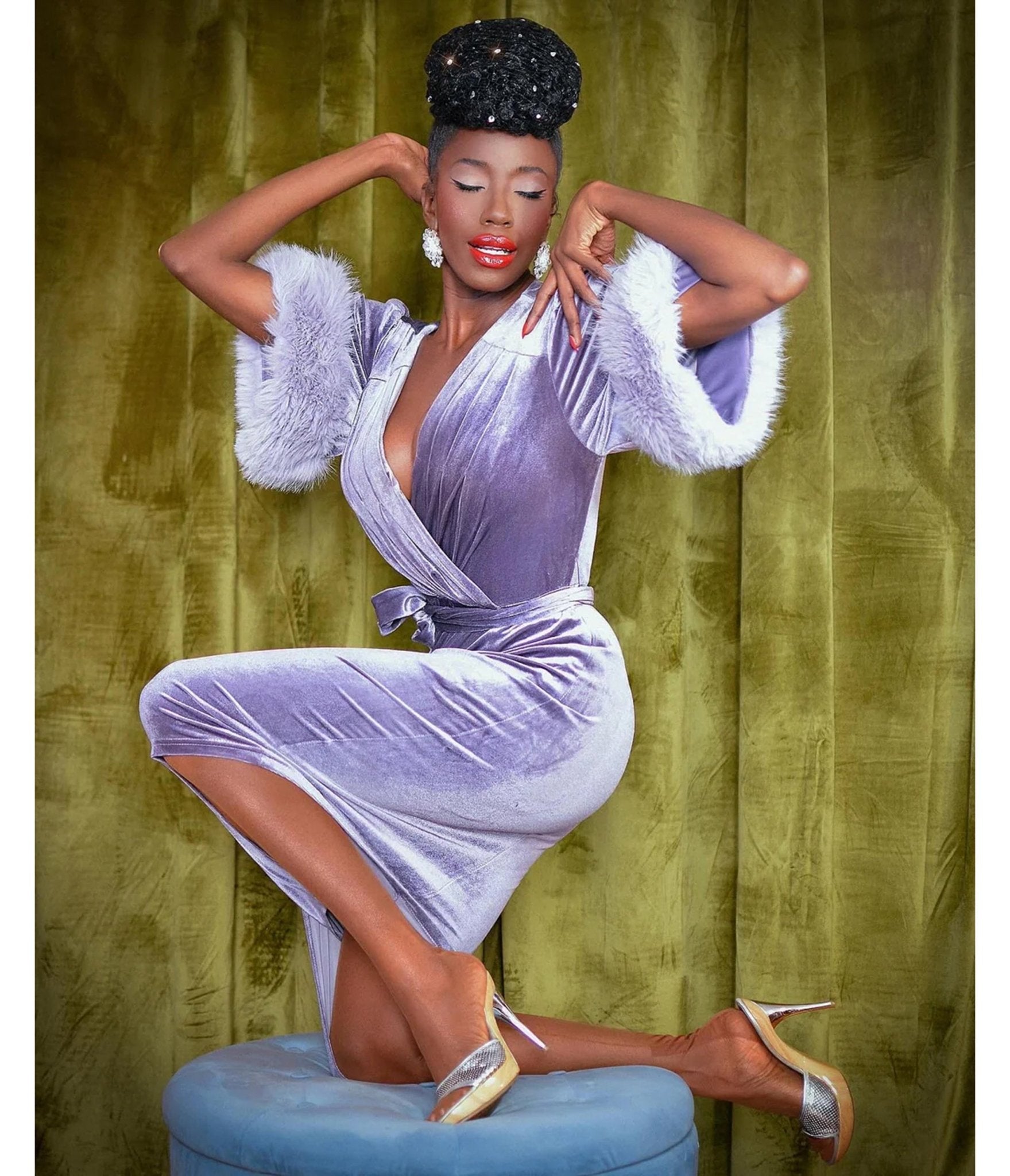 chinese dress ladies The Carmen Dress in Lavender Fog 14 / Lavender Fog main image 1