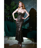 Elle Rebel Leopard Sequin Golden Goddess Dress - Unique Vintage - Womens, DRESSES, MIDI