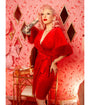 Elle Rebel Red Velvet Fifth Avenue Wrap Pencil Dress