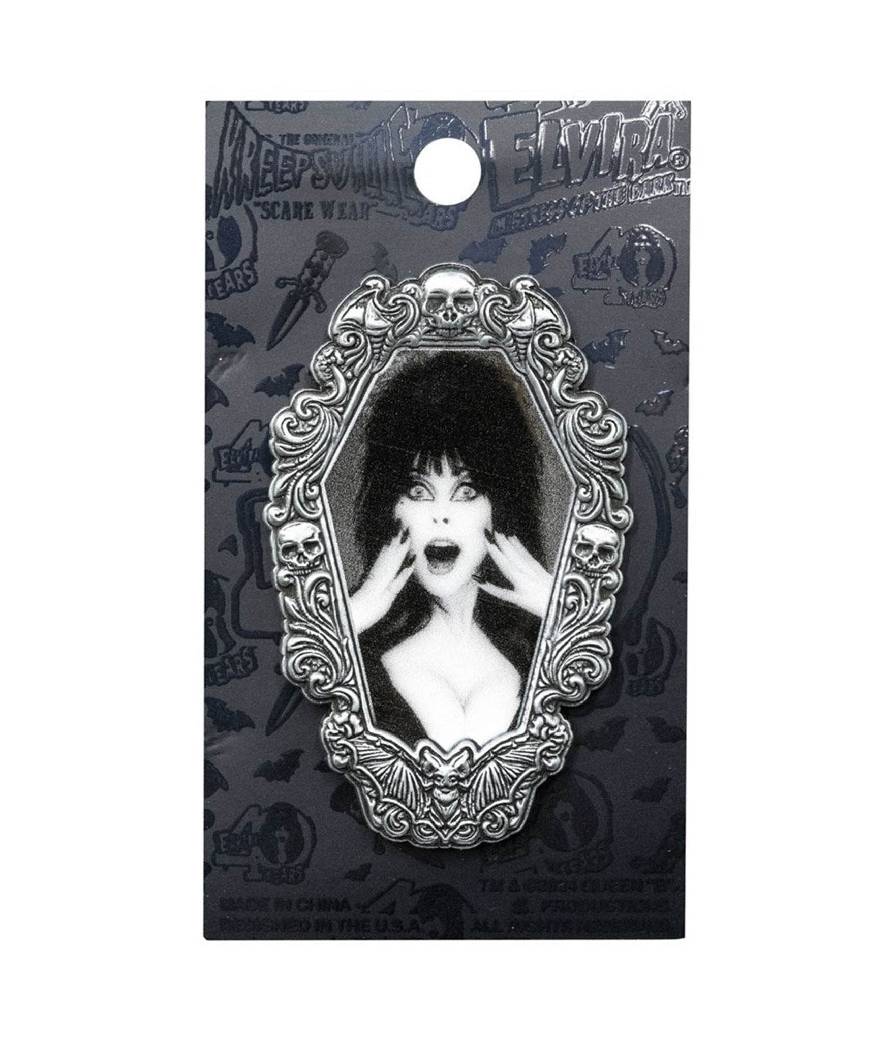 Elvira Gothic Frame Enamel Pin - Unique Vintage - Womens, ACCESSORIES, JEWELRY