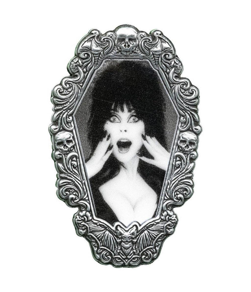 Elvira Gothic Frame Enamel Pin - Unique Vintage - Womens, ACCESSORIES, JEWELRY